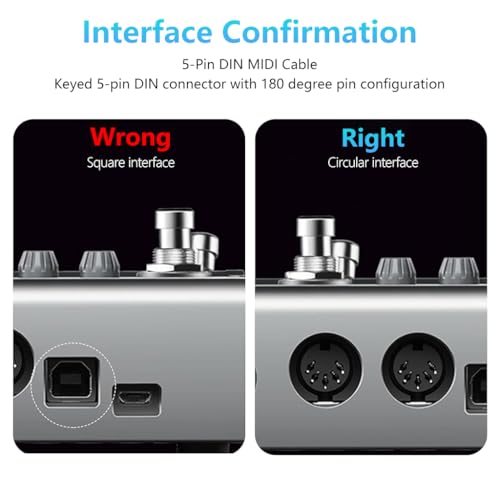 ZORBES® MIDI Cable 3.3 Feet Male to Male 5-Pin Compatible with Keyboard Synth Rack Sampler External Sound Card Source and Other Music Gear 2PCS ZORBES® MIDI Cable 3.3 Feet Male to Male 5-Pin Compatible with Keyboard Synth Rack Sampler External Sound Card Source and Other Music Gear 2PCS